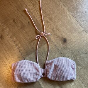 Victoria’s Secret PINK Bandeau Bikini Top Glitter Strap Pink Size Large